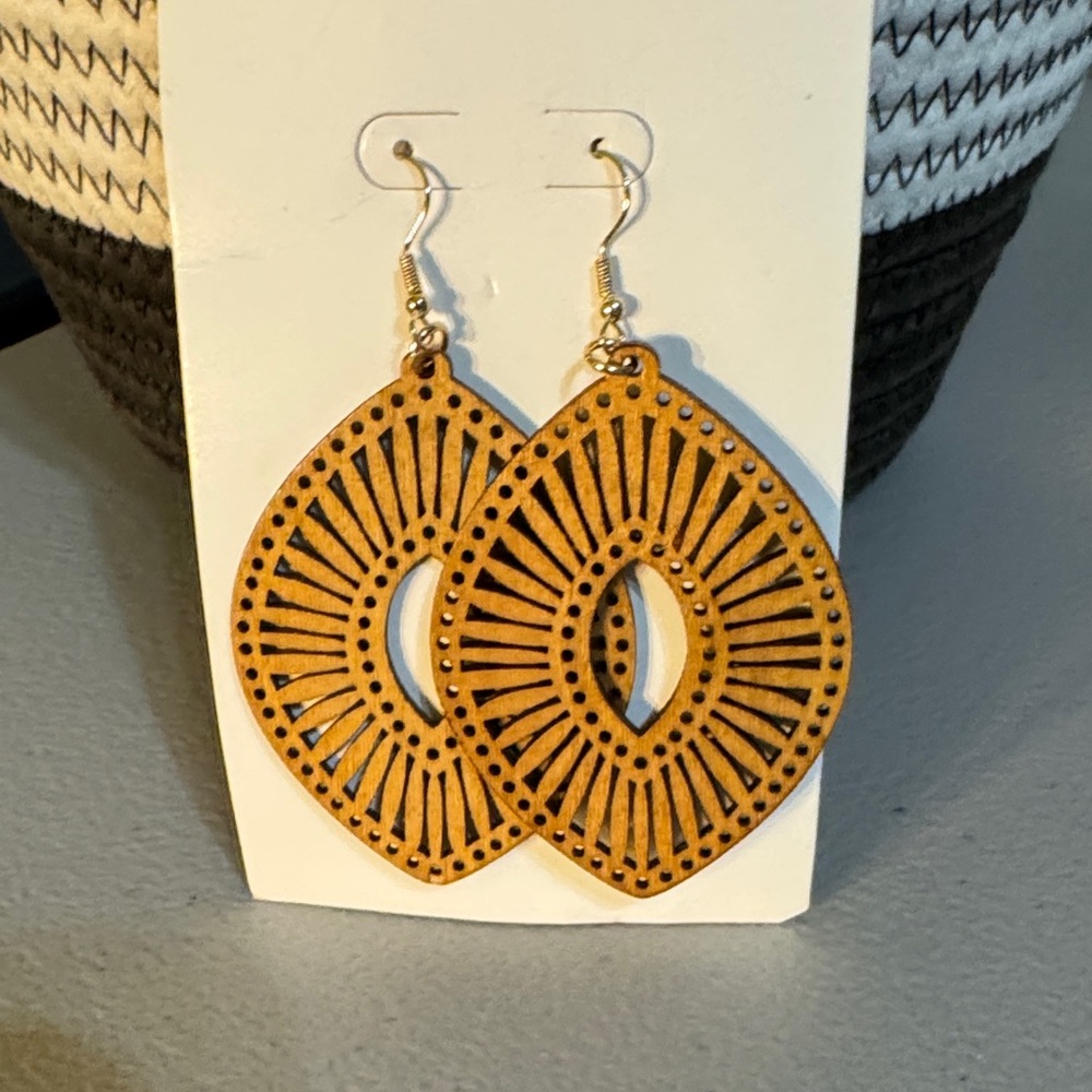 Geometric Lightweight Wooden Earrings